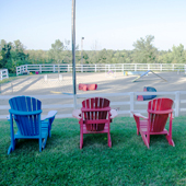 chairs in front of outdoor training facility